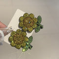 Sunflower Rhinestone Hairpin with Duckbill Clip