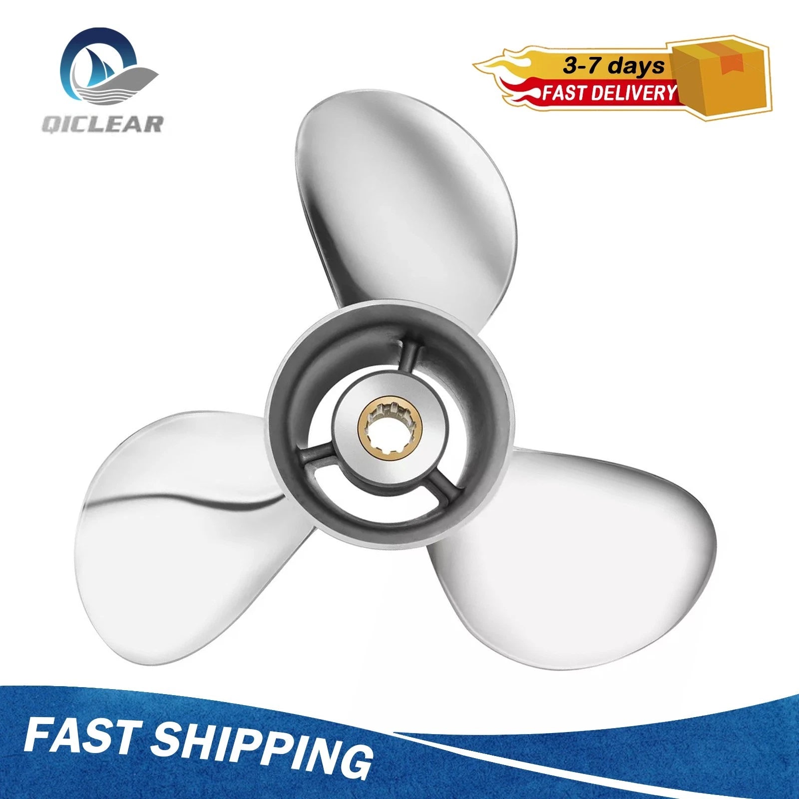 Prop 9.9 X 13 Stainless Outboard Boat Propeller For Tohatsu 25-30hp