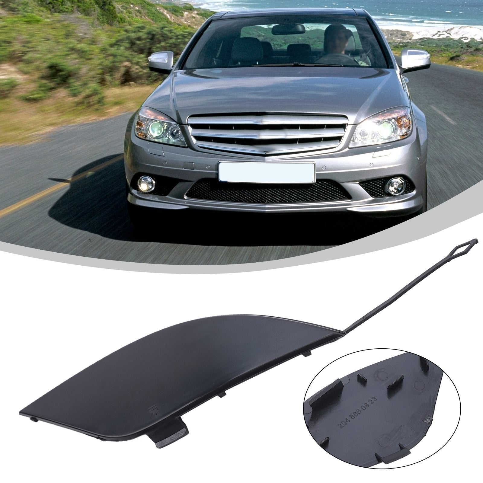 1 X Rear Bumper Tow Hook Cover Eye Cap For Benz C-class W204 Saloon