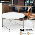 White 4.5 FT Round Folding Table for Camping