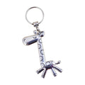 Silver Giraffe Keychain Minimalist Rope Design