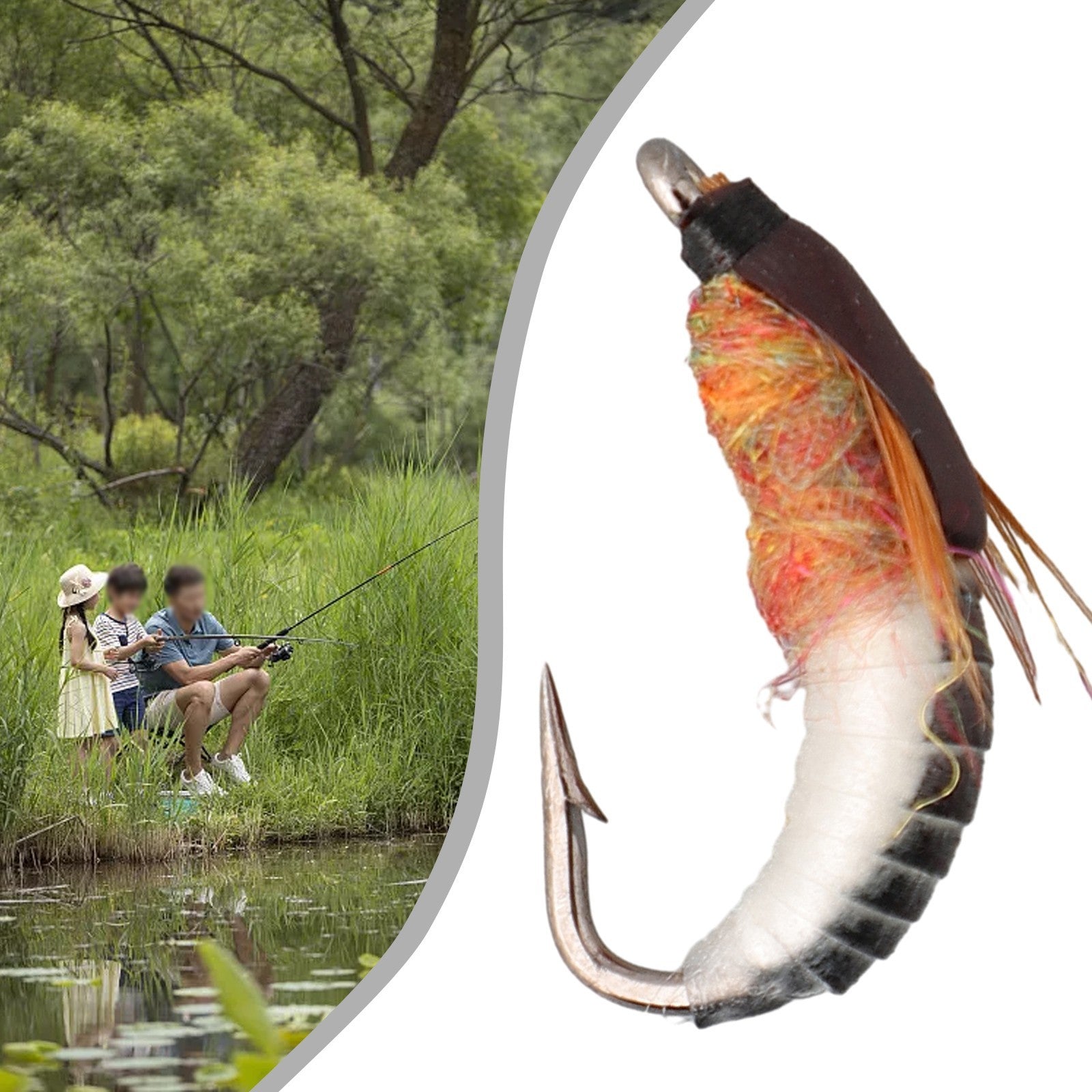 Insect Bait Lure Artificial Bait Black+White
