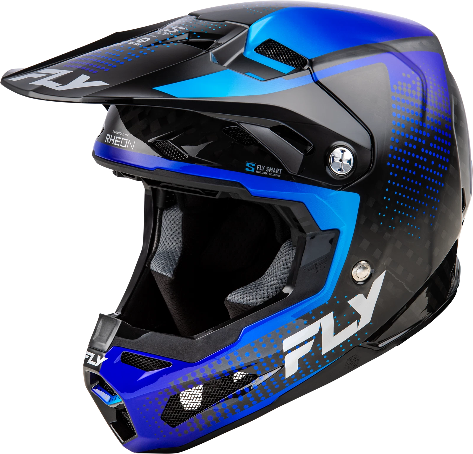 Fly Racing Formula S Carbon Protocol Helmet Small Offroad Black Blue