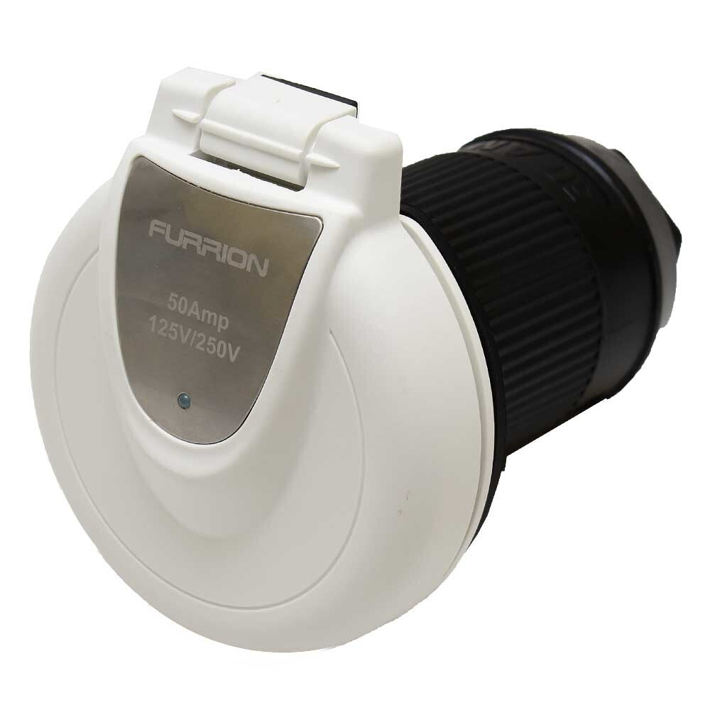 Power Inlet Furrion 50 Amp Round White by Furrion