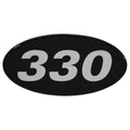 Rinker Boat Raised Decal | 330 Logo Black Silver StickerOpens in a new