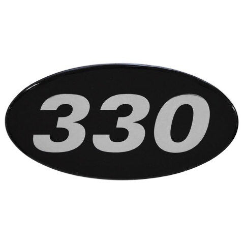 Rinker Boat Raised Decal | 330 Logo Black Silver StickerOpens in a new