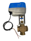 Johnson Brass Globe Valve 1 1/4" Three-way Mixing + Electric