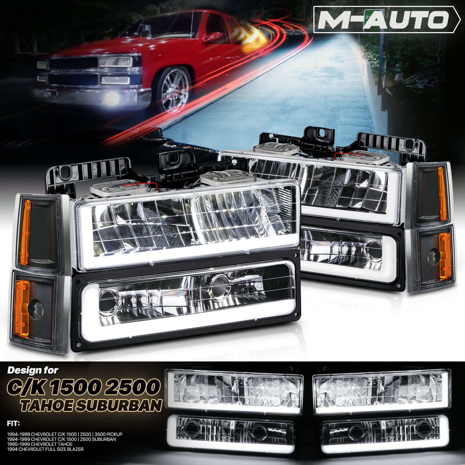 Housing[DRL LIGHT BAR+LED BULB]Headlight Corner for 199