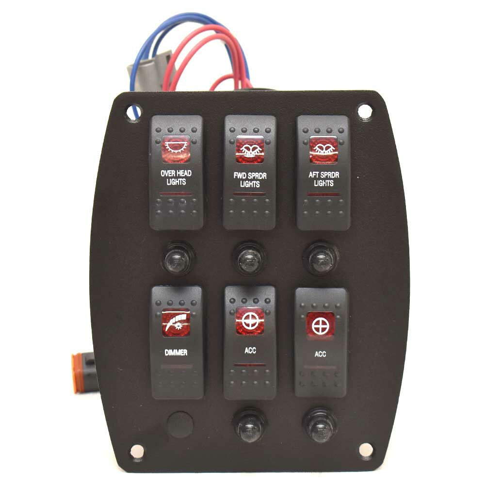 Blue Sea Systems Boat Lights Switch Panel Black Aluminum by Blue Sea Systems