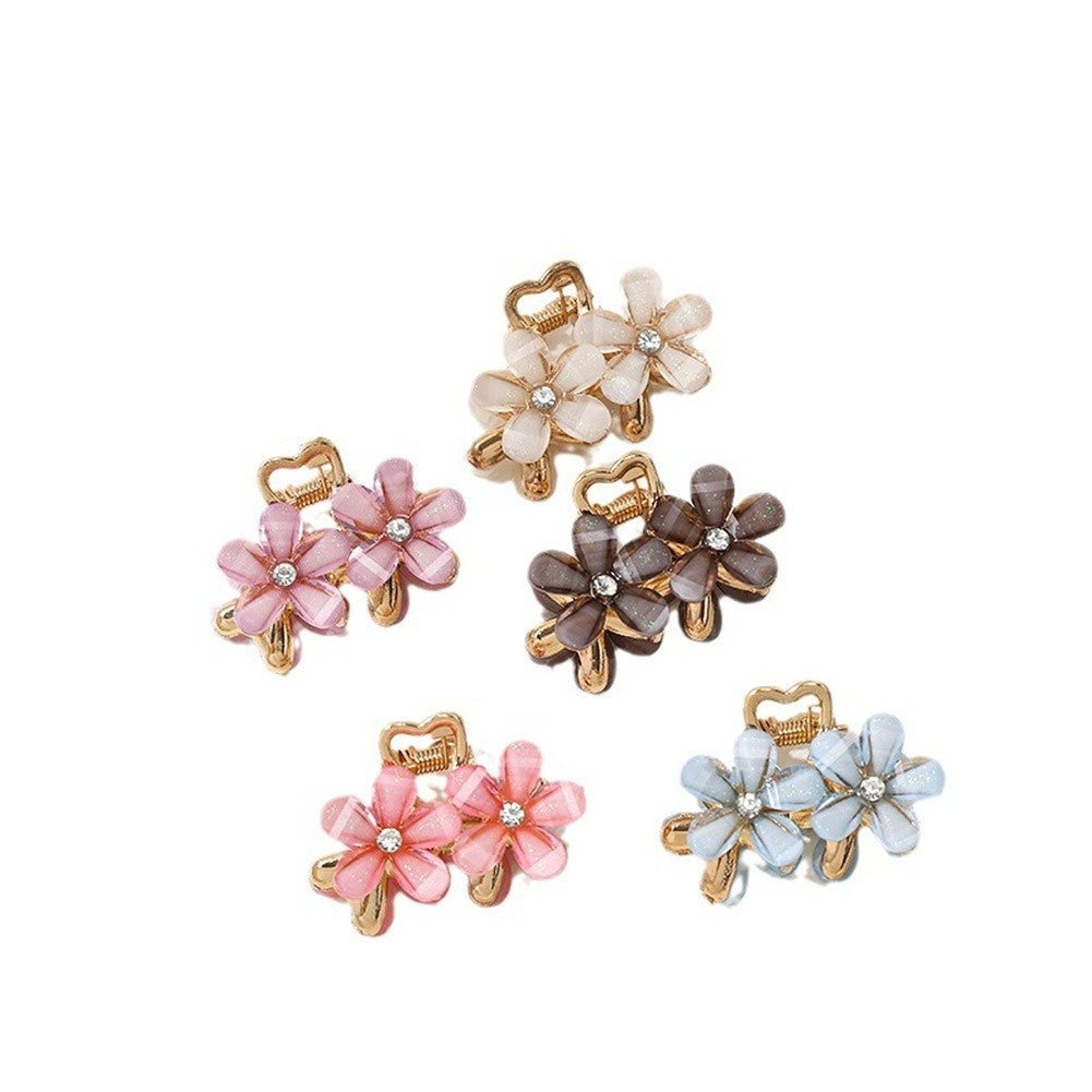 Camellia Hair Clip Rhinestones Alloy