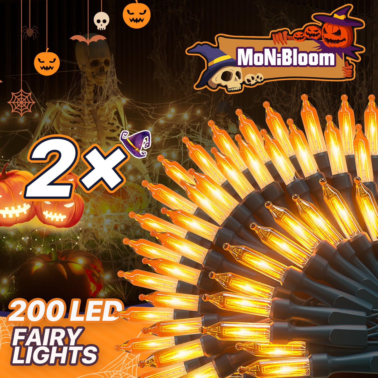 200 LED String Fairy Lights - 2 Pack