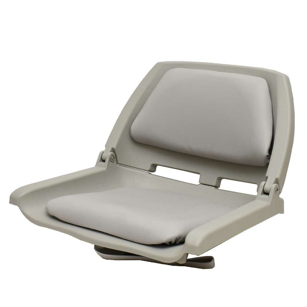Attwood Boat Padded Flip Seat 98391GY Gray Vinyl / Plastic Shell by Attwood