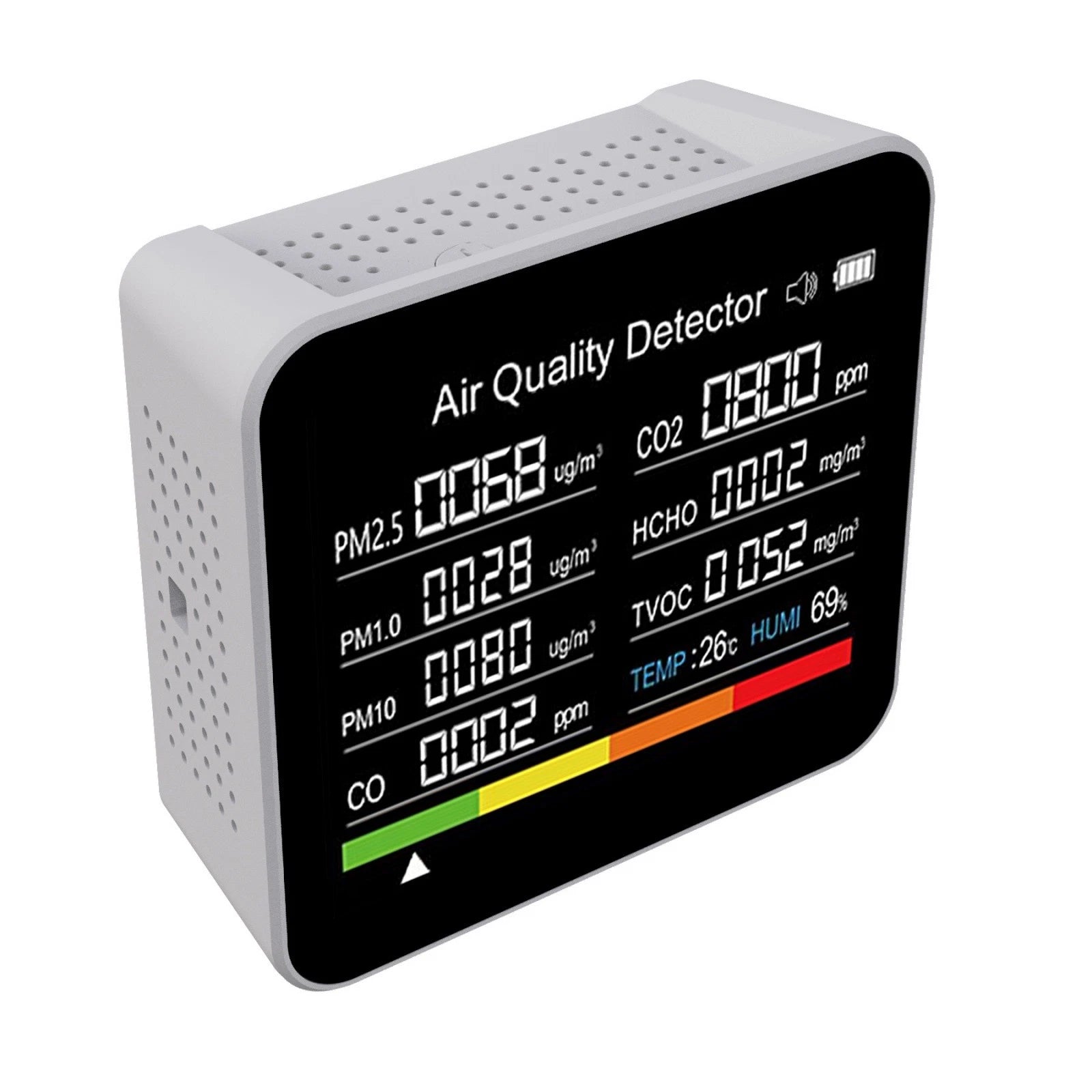 Home Safety Air Quality Monitor 9-in-1 Detector Multi-pollutan<wbr/>t