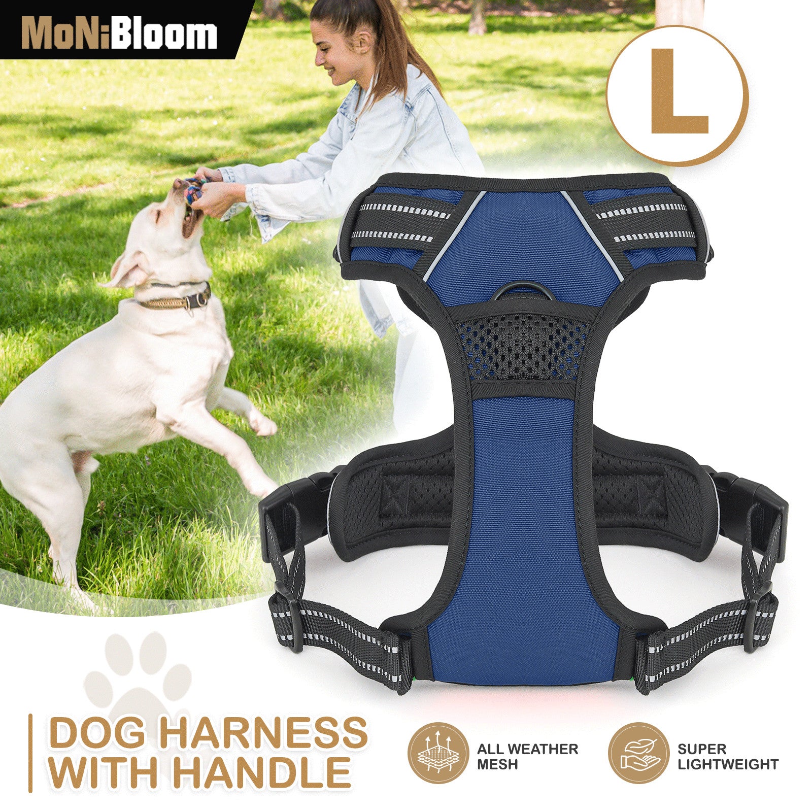 Reflective No Pull Dog Harness with Padded Handle