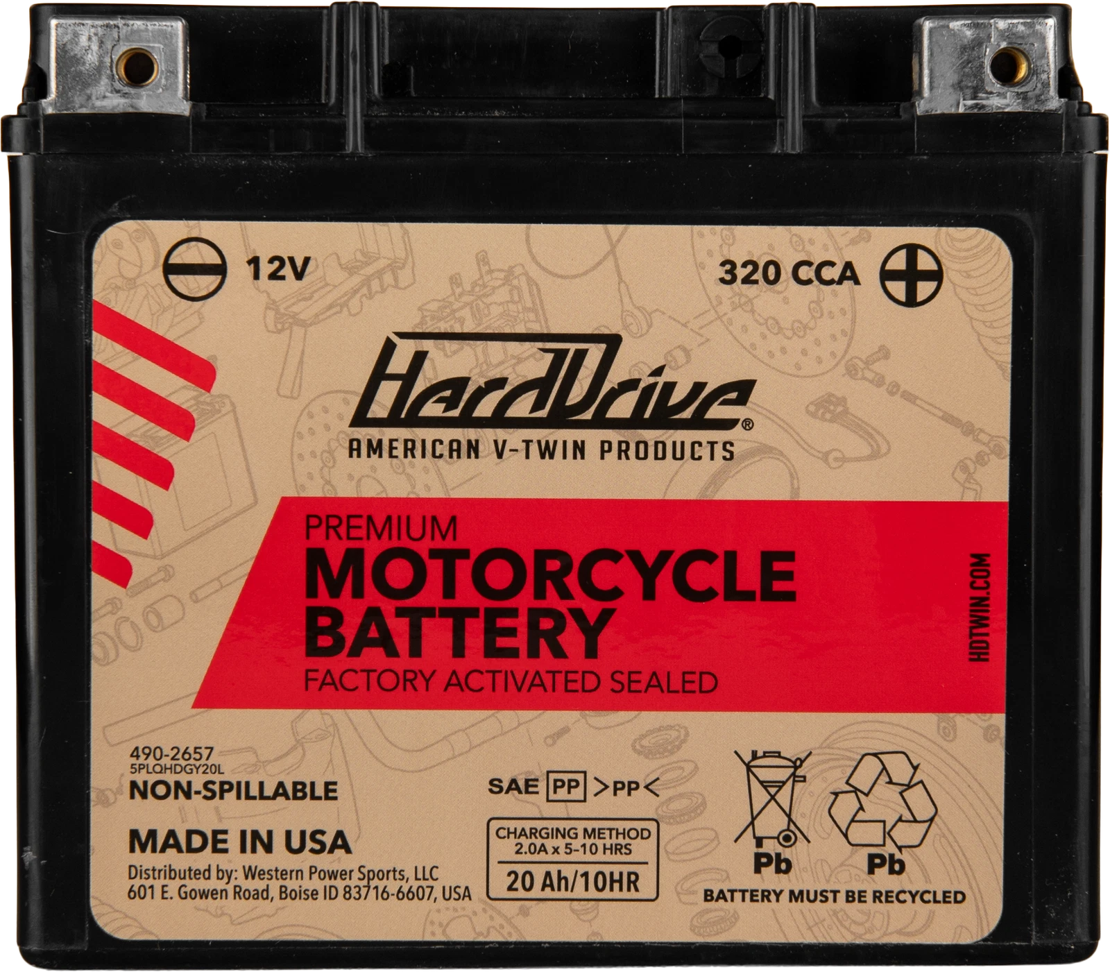 Harddrive Premium V-twin Motorcycle Battery Hrdm720gh – Fits