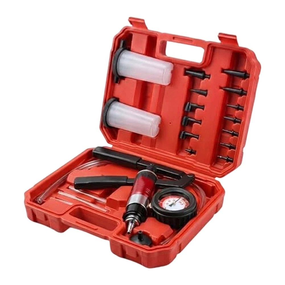 Automotive Brake Bleeding Kit With Handheld Vacuum Pump And Pressure