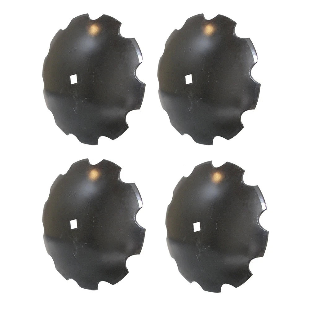 4 Pack Aftermarket Notched Disc Harrow Blades 16" Fits 1" X 1 1/8"