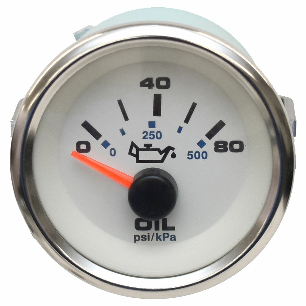 Teleflex Boat Oil Pressure Gauge 2 Inch Silver by Teleflex