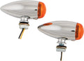 Harddrive Led Bullet Marker Light Chrome With Amber Lens For V-twin