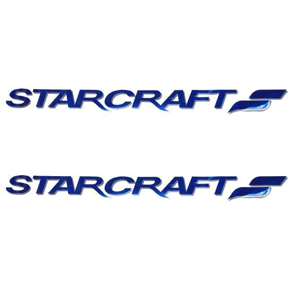 Starcraft Boat Decal Pacific Blue Silver 38 1/2 x 3 1/4 Inch Pair by Starcraft