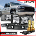Black Headlight +6500K LED Bulbs for 99-06 GMC