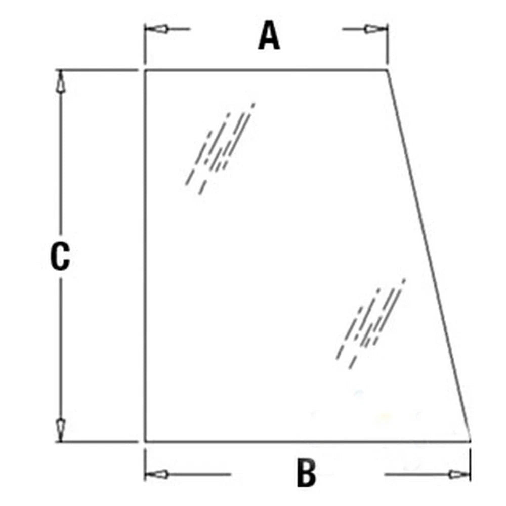 394700a1 Fits Case Ih Upper Door Glass (Rh) For Models 580m, 580sm,