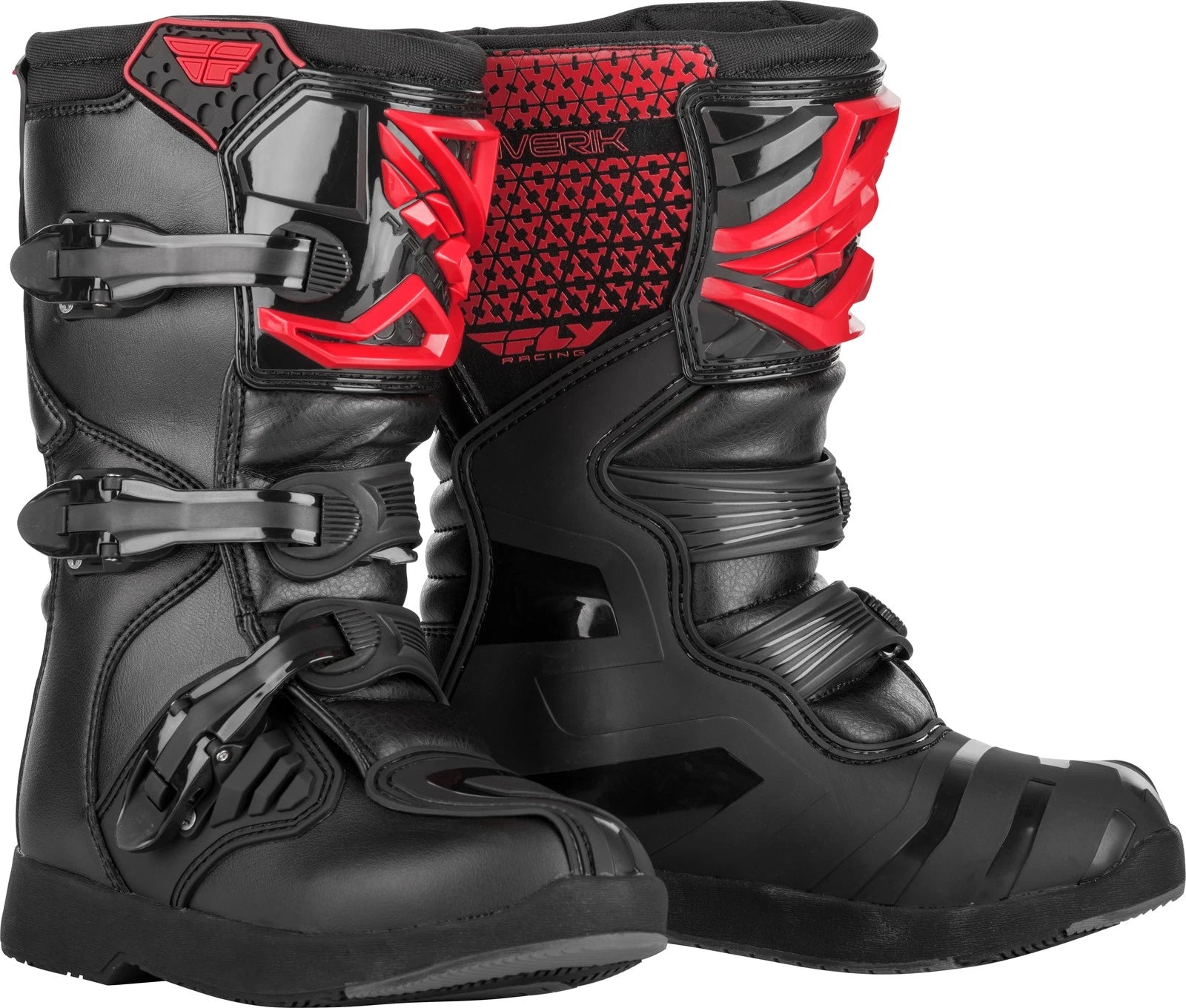 Fly Racing Youth Maverik Offroad Motorcycle Boots Red/black Us 3