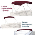 Bimini Top Canvas Fabric Burgundy With Boot Fits 3bow 72"l 36"h