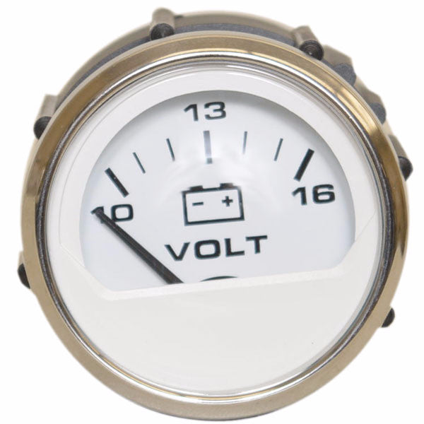 Faria Boat Volt Meter Gauge VPC906A | White / Silver 2 Inch by Faria