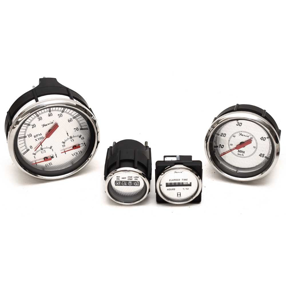 Faria Boat Gauge Set Mercury Newport 4 Piece by Faria