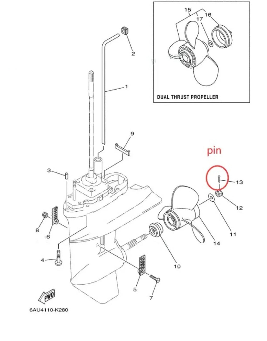 Yamaha Lower Unit Oil Seal Gasket Cotter Pin for Yamaha Outboards