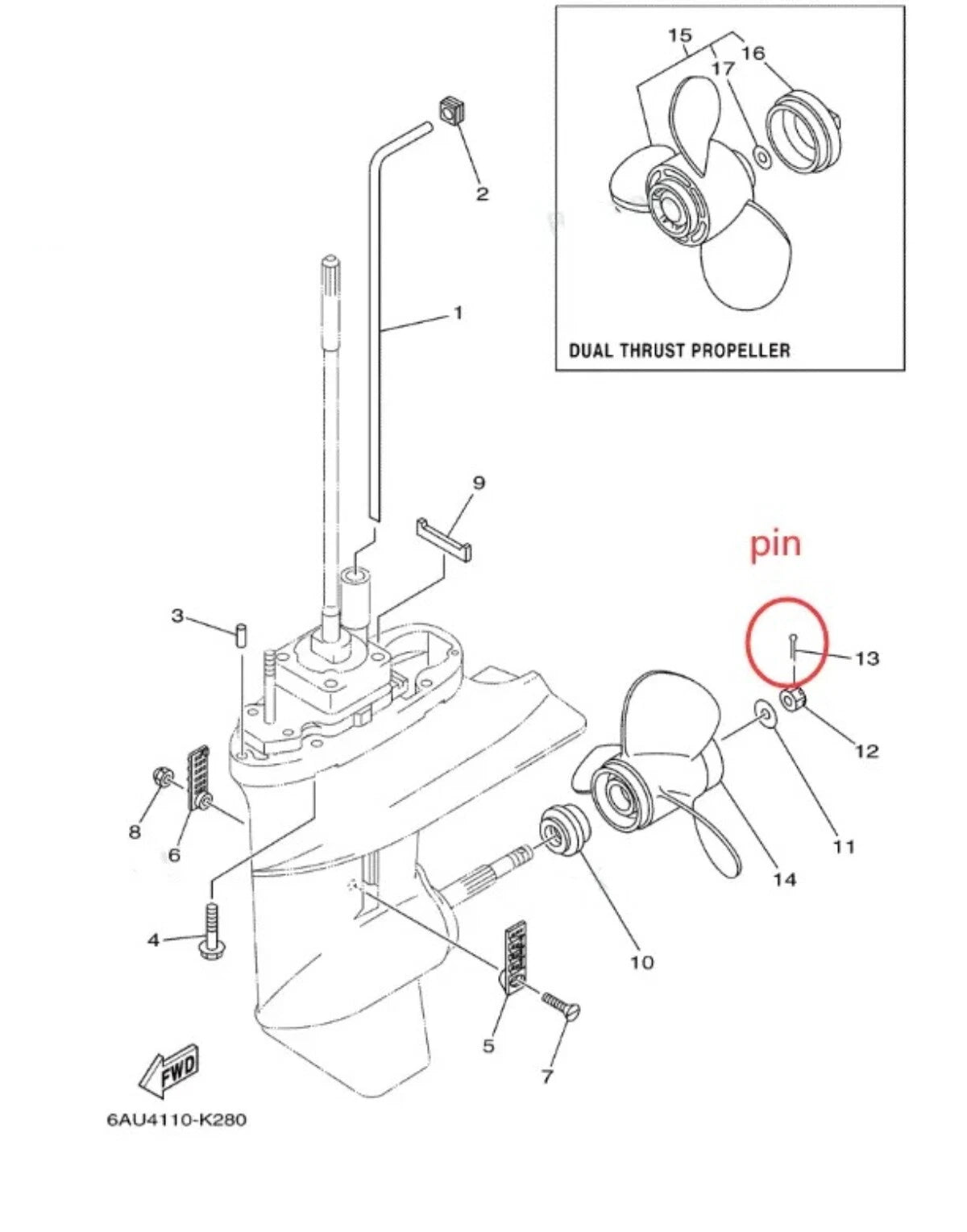 Yamaha Lower Unit Oil Seal Gasket Cotter Pin for Yamaha Outboards