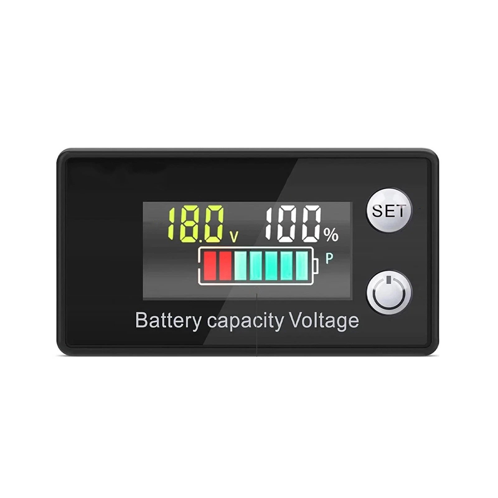 Battery Monitor Meter Lcd Display 8-100V For Car Rv Solar Power