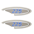 Four Winns Boat Raised Decals OEM Silver Blue 2PC by Four Winns