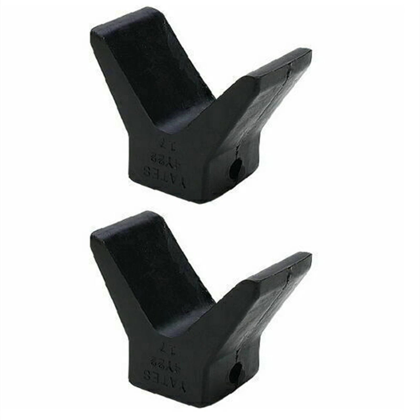2 Pack 2 Inch Mounting Width Boat Trailer Black Molded Rubber V Bow