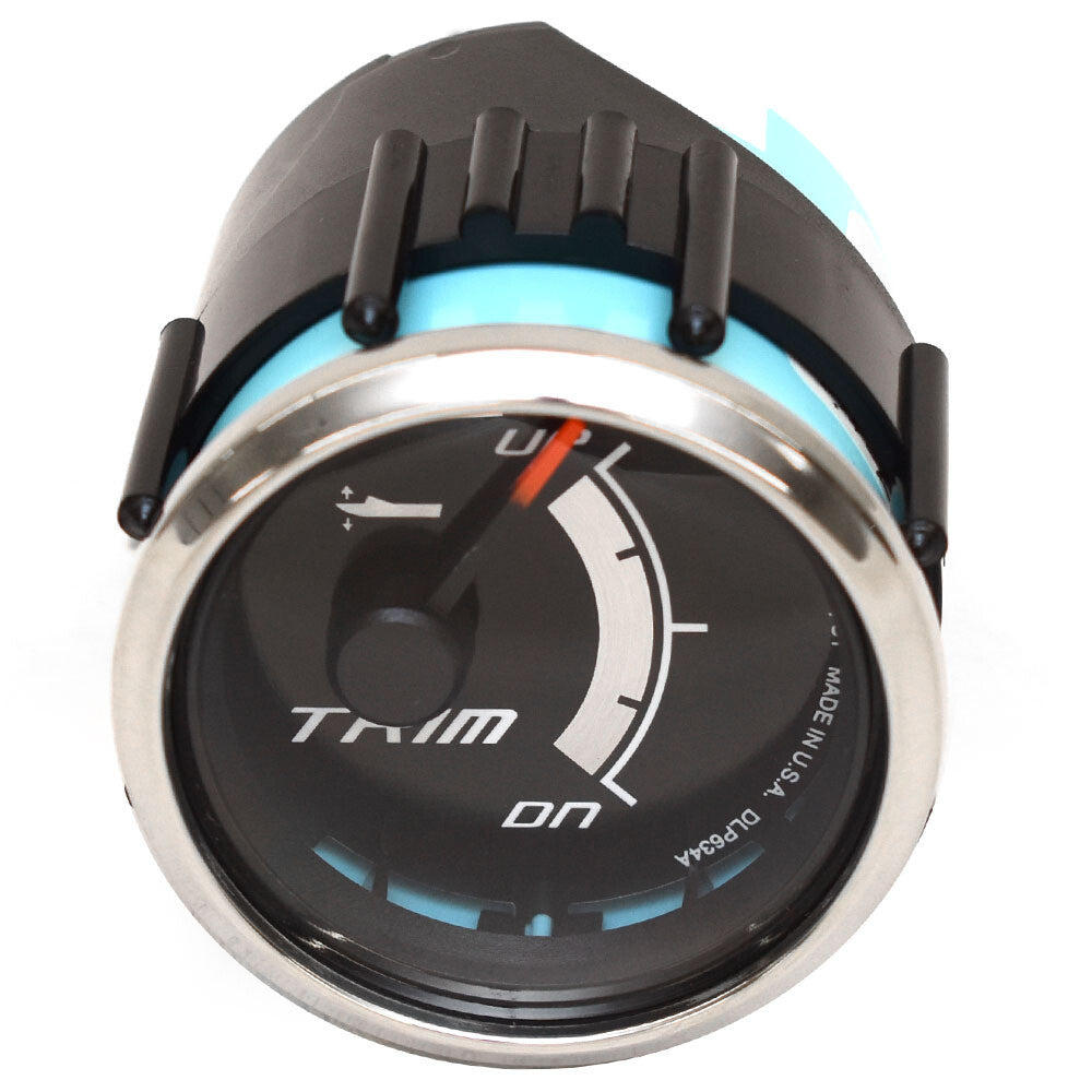 Faria Boat Trim Gauge 2 Inch Black Silver by Faria