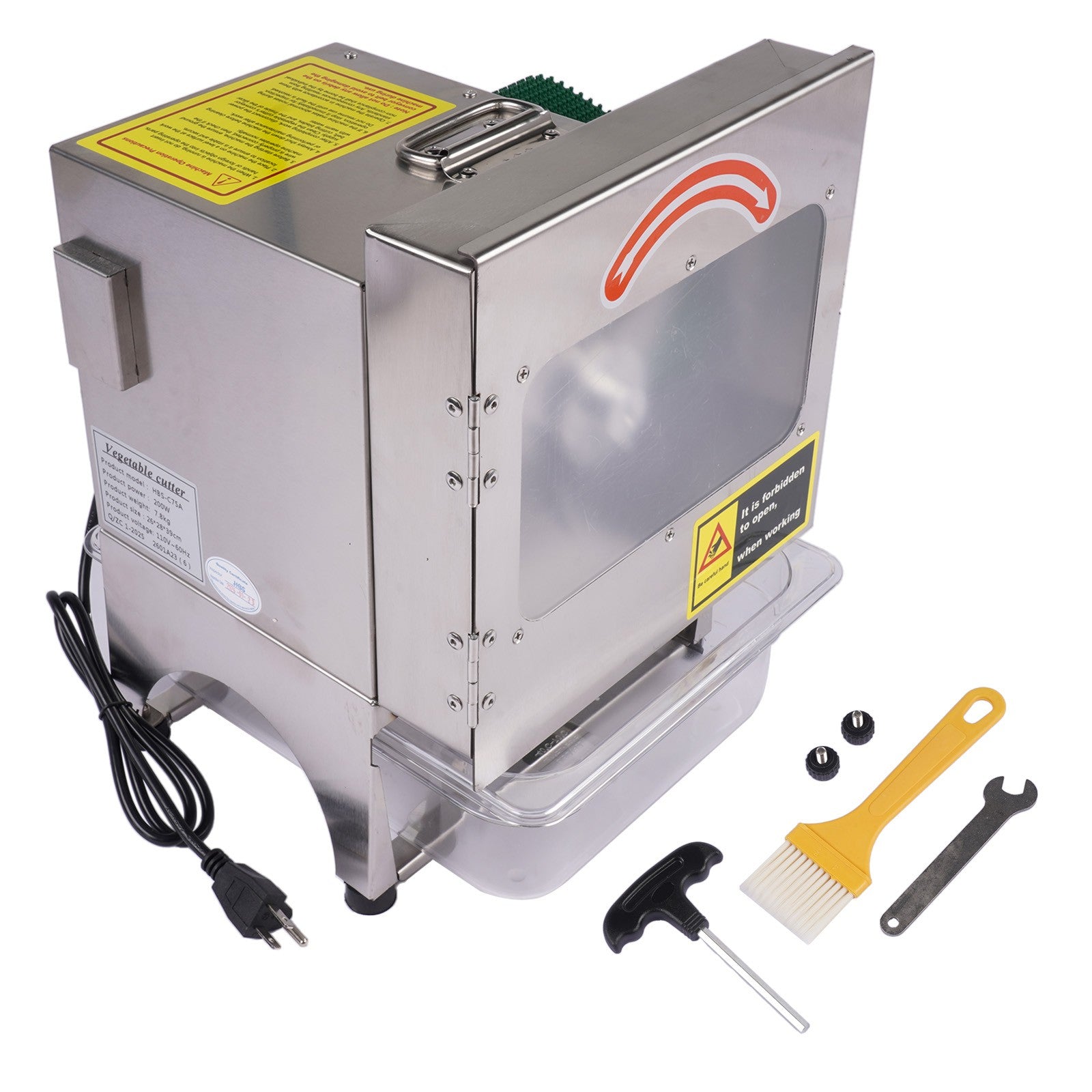 110V Commercial Vegetable Slicer 200W Electric Cutter 400lb/