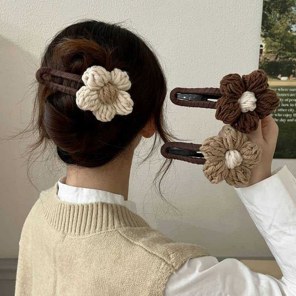 Wool Flower Duckbill Clip for Hair