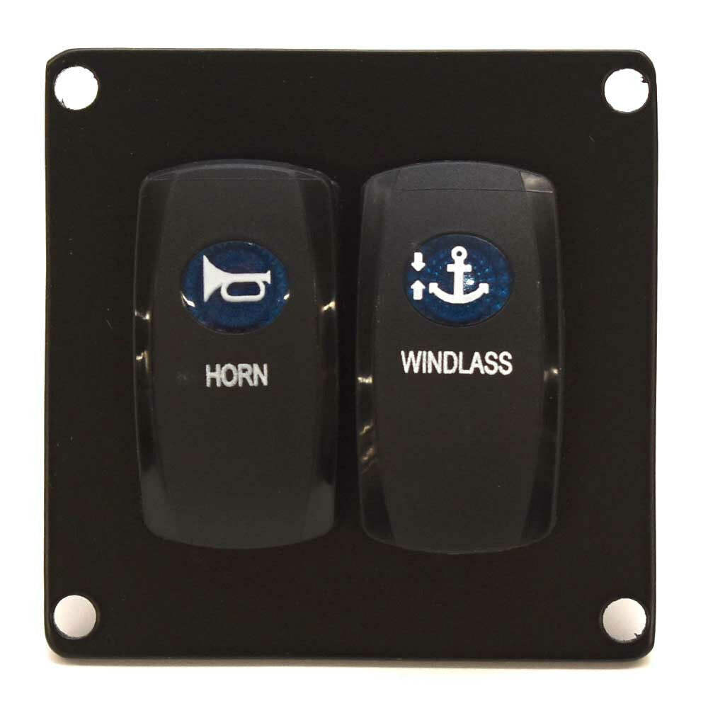 Boat Switch Panel Horn Windlass Black Aluminum by Stingray