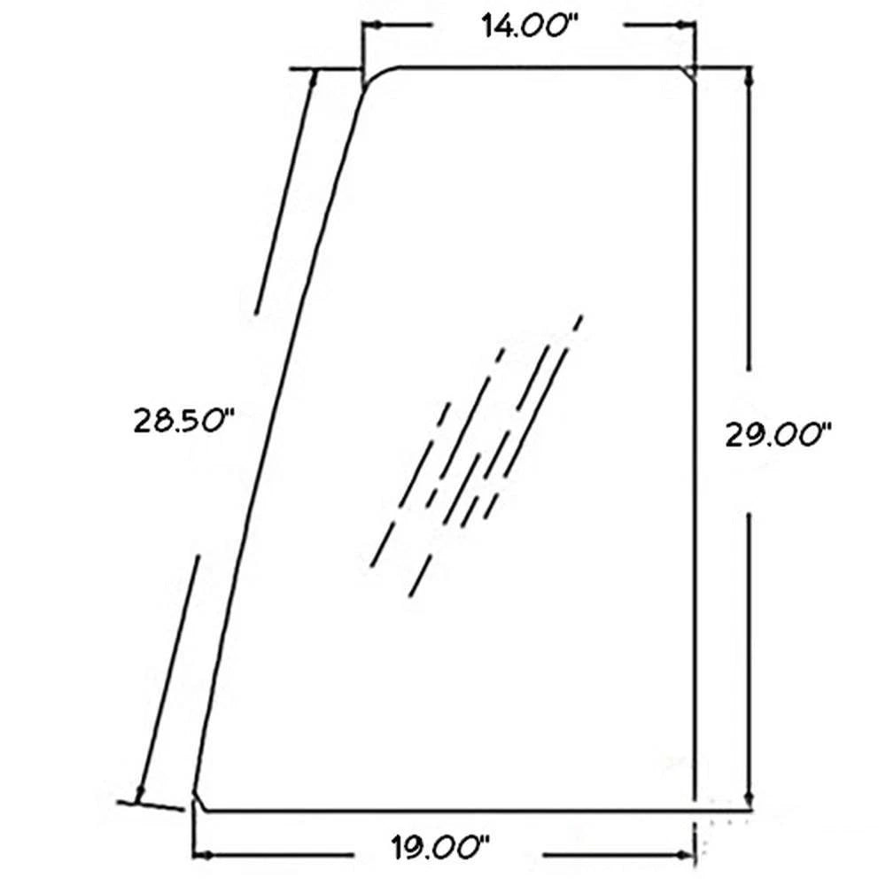 At183083 New Upper Front Door Glass Fits John Deere 110 120 160lc
