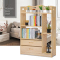Wooden Bookcase[DRAWER+SIDE COMPARTMENTS]Bookshelf Toys