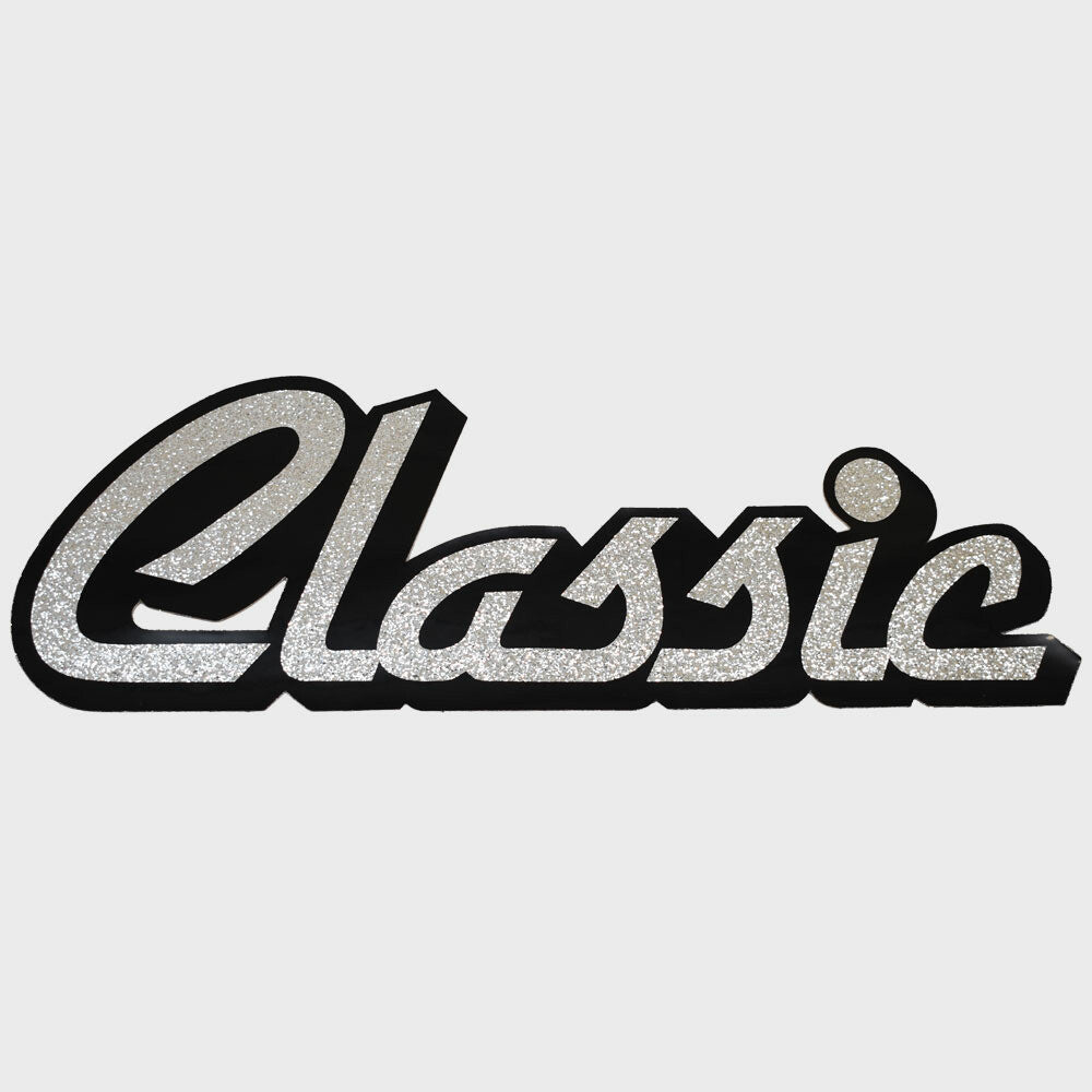 Bass Cat Boat Emblem Sticker Classic Silver Glitter by Bass Cat