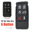 For Volvo Xc60 Xc70 V70 S60 S80 Rubber Remote Key Pad 6 Button