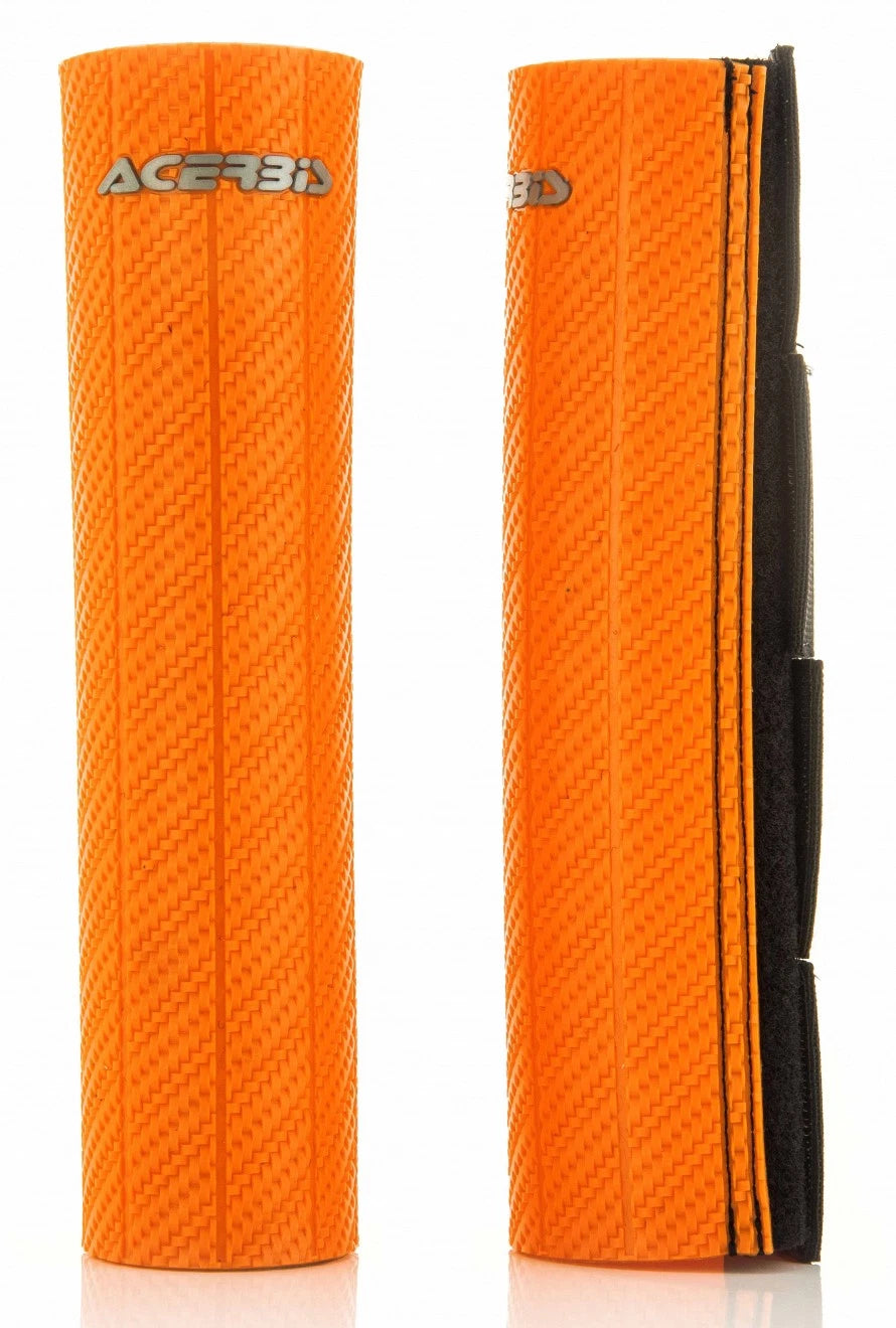 Acerbis Fork Guard Orange With Carbon Look Finish For Offroad Bikes