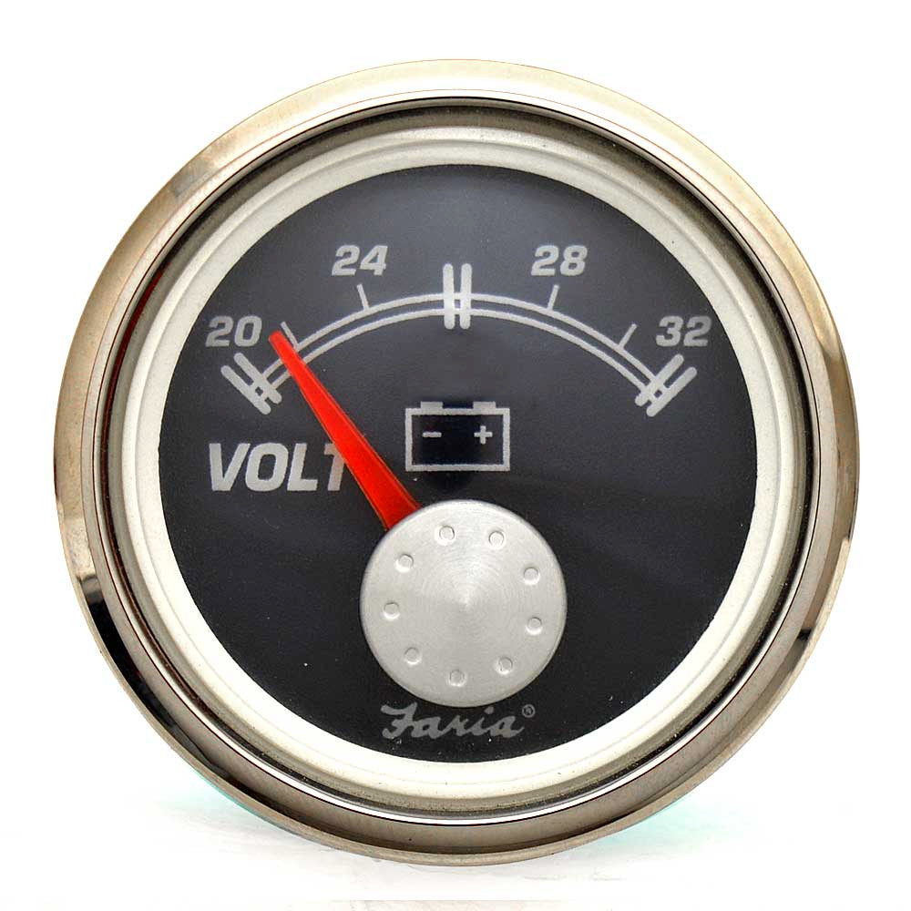 Faria Boat Volt Gauge 2 Inch Blue Marine 24 Volt by Faria
