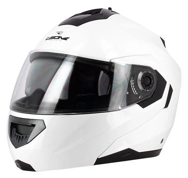 Osone Road Helmet Xs 54 Gloss White, Flip Up Double Visor