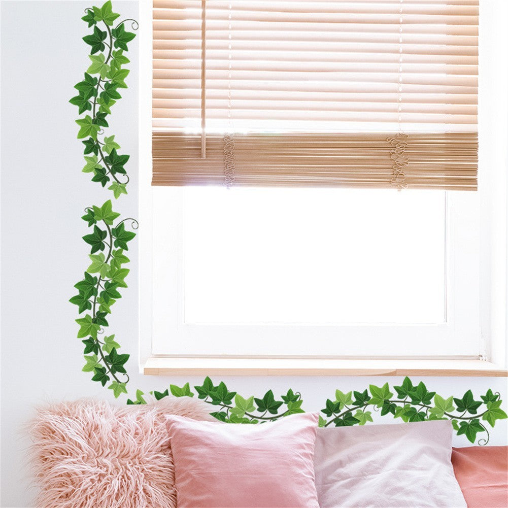 PVC Green Plant Leaves Wall Decal