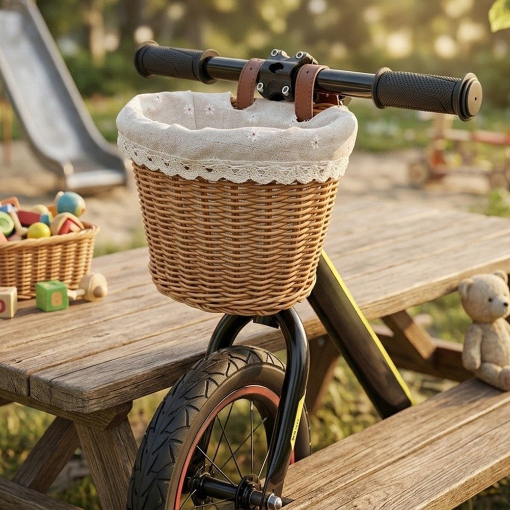 Bike Front Basket Woven Rattan