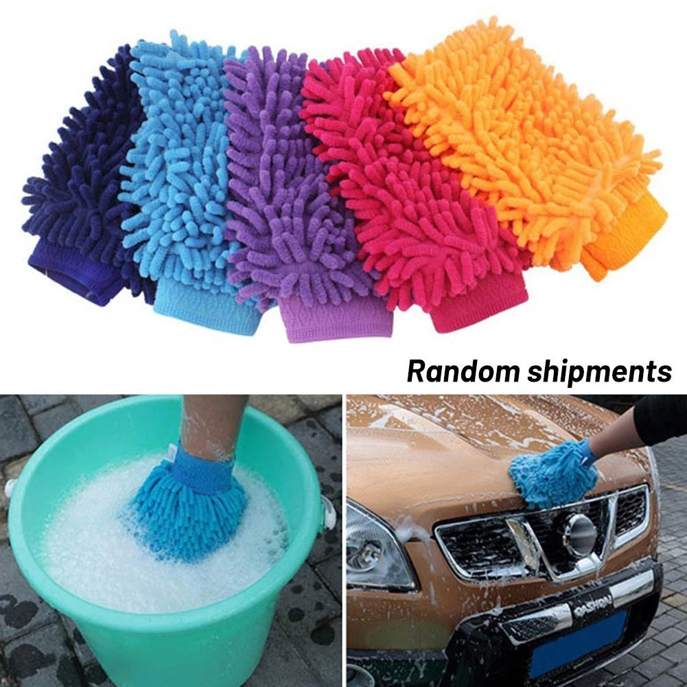 Car Wash Gloves Coral Fleece Gloves Double-sided Rags And Velvet