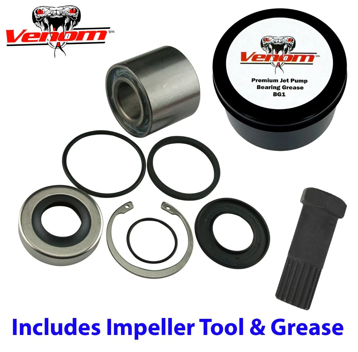 Seadoo Spark Jet Pump Bearing & Seal Rebuild Kit W/ Tool & Pump Grease